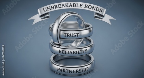 Stacked Rings Representing Unbreakable Bonds and Partnership