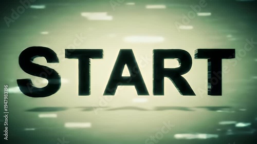 Start Button Text on Screen.