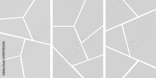 Photo collage template. Blank mosaic photography frames, abstract picture album layout mockup, mood board grid for banner, poster, comic page, social media post, poster. Vector