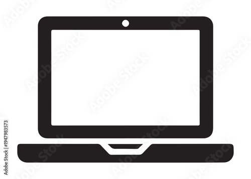 laptop logo silhouette vector, notebook laptop silhouette vector illustration, laptop computer silhouette  logo, digital technology laptop device logo silhouette design on white background 