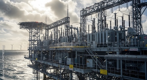 Industrial Offshore Oil Rig Platform Structure.