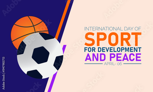 International Day of Sport for Development and Peace with Various Sport Balls and Text with Soccer Ball with Cricket Ball