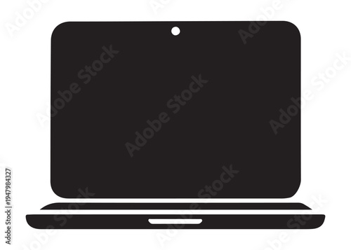 laptop logo silhouette vector, notebook laptop silhouette vector illustration, laptop computer silhouette  logo, digital technology laptop device logo silhouette design on white background 