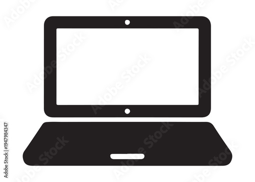 laptop logo silhouette vector, notebook laptop silhouette vector illustration, laptop computer silhouette  logo, digital technology laptop device logo silhouette design on white background 