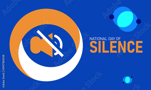 National Day of Silence Illustration with Muted Speaker Icon Symbol, Awareness and Quiet Reflection Banner, Volume Off