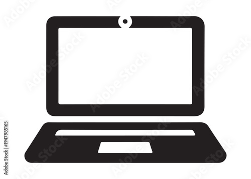 laptop logo silhouette vector, notebook laptop silhouette vector illustration, laptop computer silhouette  logo, digital technology laptop device logo silhouette design on white background 