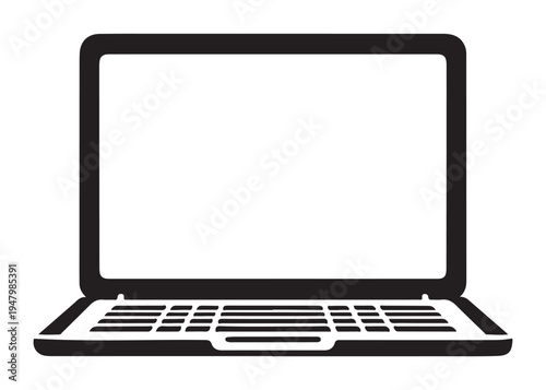 laptop logo silhouette vector, notebook laptop silhouette vector illustration, laptop computer silhouette  logo, digital technology laptop device logo silhouette design on white background 