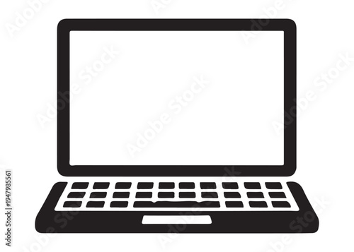 laptop logo silhouette vector, notebook laptop silhouette vector illustration, laptop computer silhouette  logo, digital technology laptop device logo silhouette design on white background 