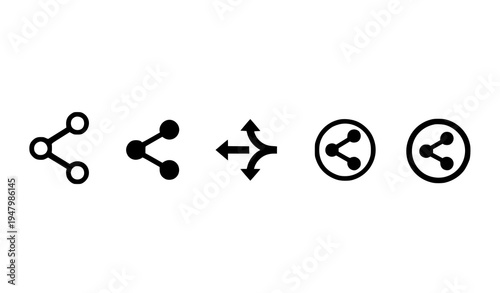 Sharing vector icons collection with arrows and network connection symbols