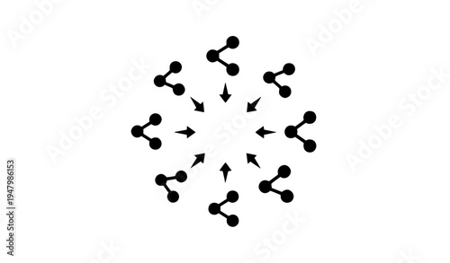 Minimal share symbol icons set with network arrows and connection vector illustration