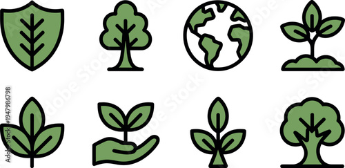 World environment day eco friendly symbols and icons for a sustainable future