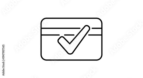 Credit Card Approved with Check Mark Icon, Payment Success Concept