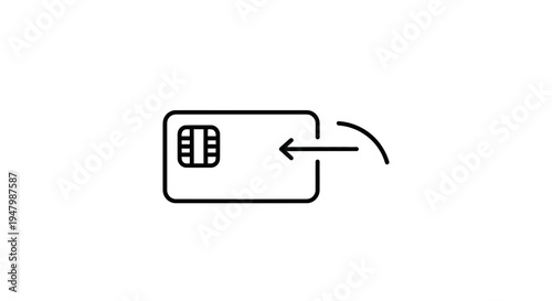 Credit Card Chip Insertion Icon: Secure Payment and Transaction Symbol