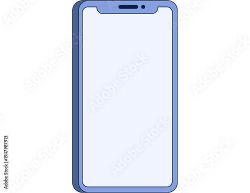 Blue smartphone screen protector on white background modern mobile device accessory