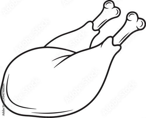 Vector illustration of a chicken leg with bone
