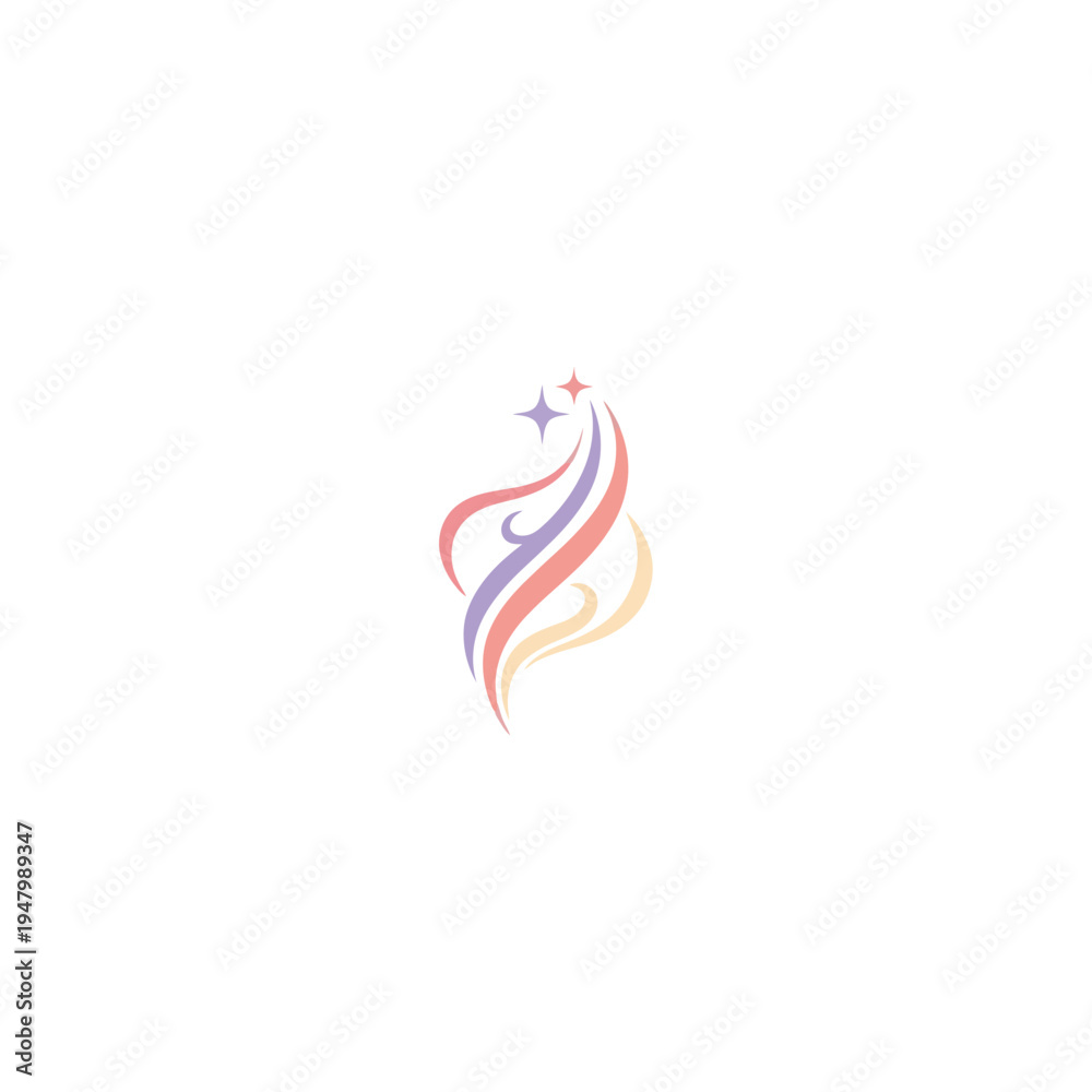 Fototapeta premium Abstract Swirls with Stars