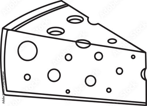 Vector illustration of a cheese wedge with holes