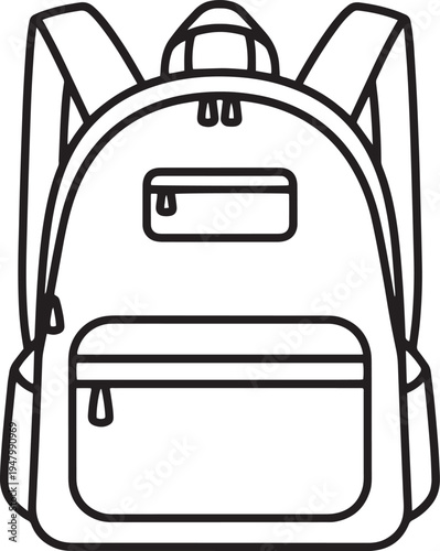 Vector illustration of a black backpack