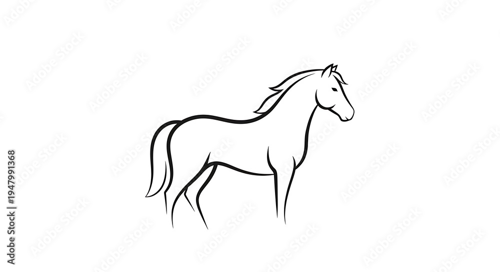 Fototapeta premium Outline of a horse