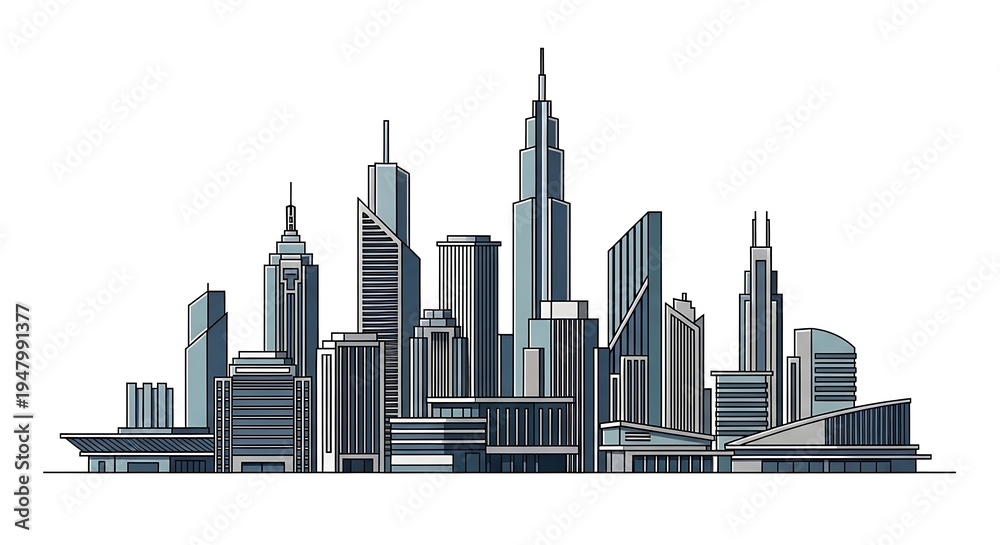 Obraz premium Modern cityscape silhouette