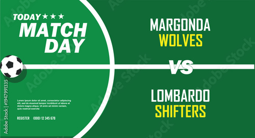 Great simple editable soccer or football matchday vector graphic background design for any media