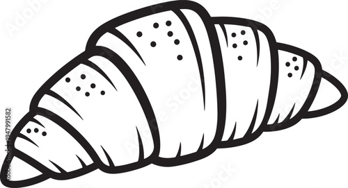 Vector illustration of a single white croissant