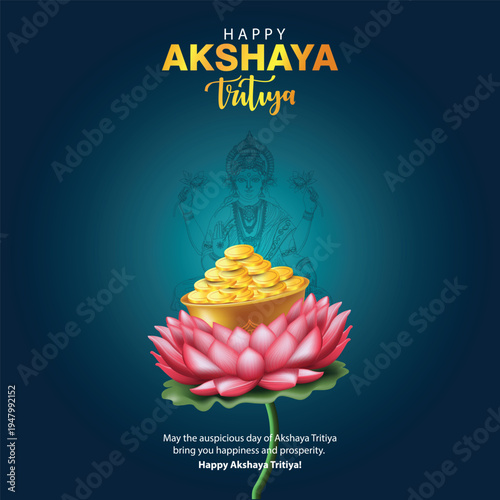 happy Akshaya Tritiya of India. abstract  vector illustration design