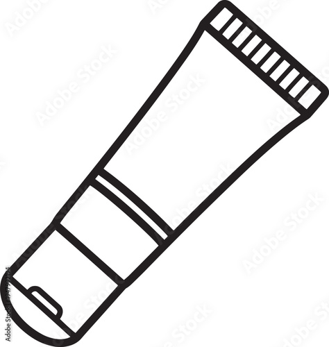 Vector illustration of a single black tube of cream or lotion