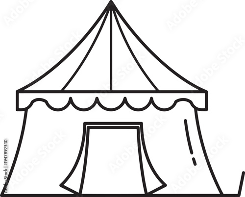 Vector illustration of a circus tent icon
