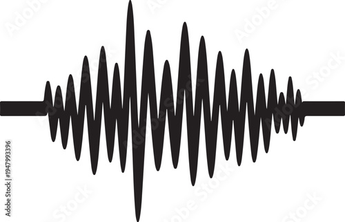 Vector sound wave icon, audio waveform symbol