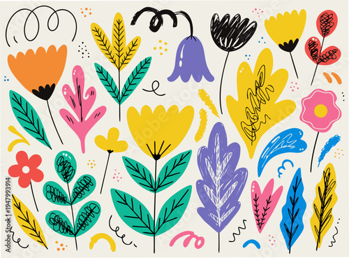 pastel color. Flower frame with leaves. making square Vector flowers isolated on a white background. It can be used for postcards, banners, wedding invitations.