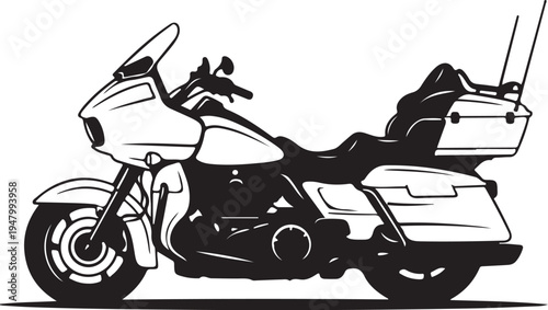 Vector illustration of a touring motorcycle