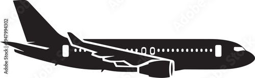 Black airplane vector illustration