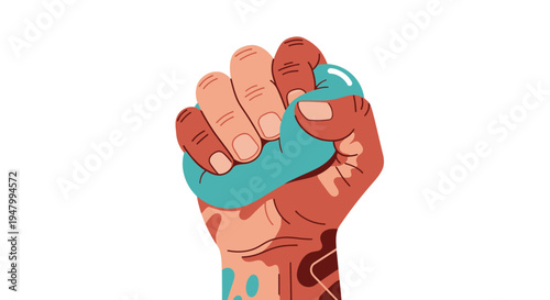 Resilient modern professional managing corporate burnout and high-pressure deadlines through tactile stress relief and mental wellness