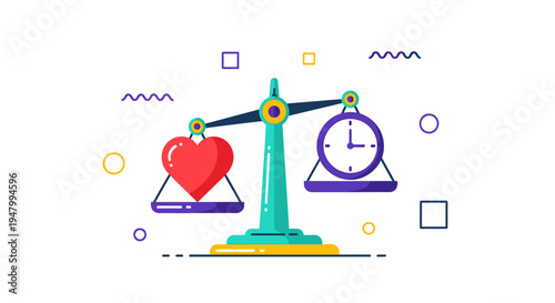 Strategic Work-Life Balance Illustration for Corporate Wellness and Human-Centric Employee Retention Campaigns