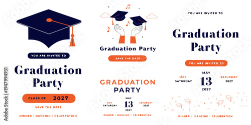 Class of 2027 Graduation Party Invitation Templates – Modern Printable Celebration Designs with Customizable Details, Senior Event Graphics, and Stylish Save‑the‑Date Layouts