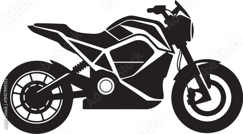 Vector motorcycle icon, black silhouette