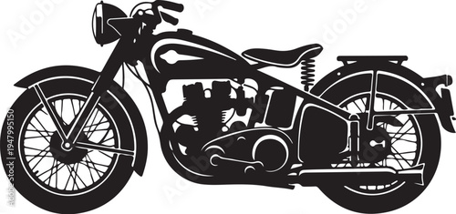 Vector black silhouette motorcycle icon