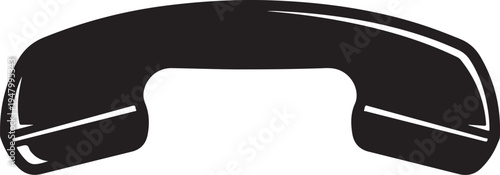 Vector black rotary phone icon