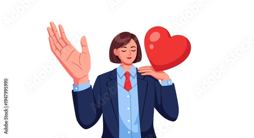 Compassionate Female Executive Demonstrating Emotional Intelligence and Mental Wellness in a Modern B2B Corporate Environment