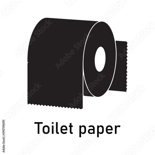 Toilet paper roll silhouette vector icon illustration