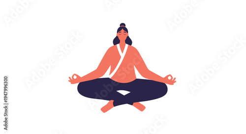 Workplace Mindfulness Illustration Representing Employee Mental Health for Corporate Wellness and Stress Management Campaigns