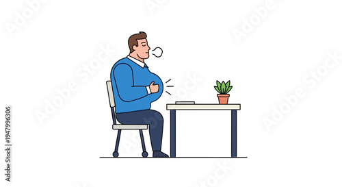 Corporate Wellness and Digestive Health Concept Illustration for Employee Benefit Programs and Healthcare Marketing