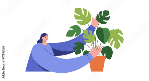 Modern professional nurturing sustainable business growth and corporate wellness initiatives in a startup environment