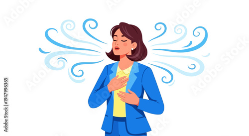 Empowered Female Executive Practicing Mindfulness and Stress Management to Maintain Peak Performance in High-Pressure B2B Environments