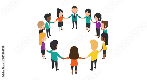 Diverse corporate team fostering inclusive collaboration and unified global business strategy through community connection