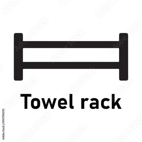 Bathroom empty towel rack holder vector icon illustration