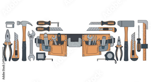 Toolbox with Various Hand Tools