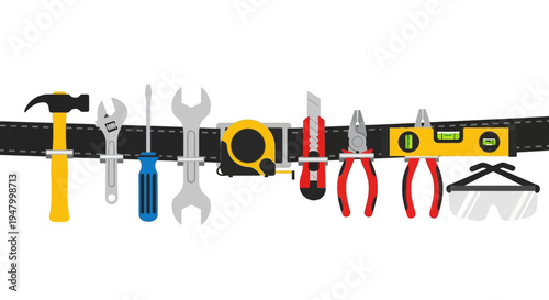 Variety of Hand Tools on Belt