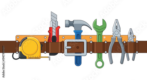 Tool Belt with Various Tools